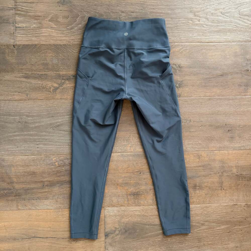 Athleta Interval Stash 7/8 Tight Leggings - Grey - Side Pockets - Size XSmall - Picture 4 of 6